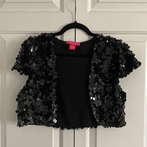 Betsy Johnson - Cropped Sequined Coverlet - S